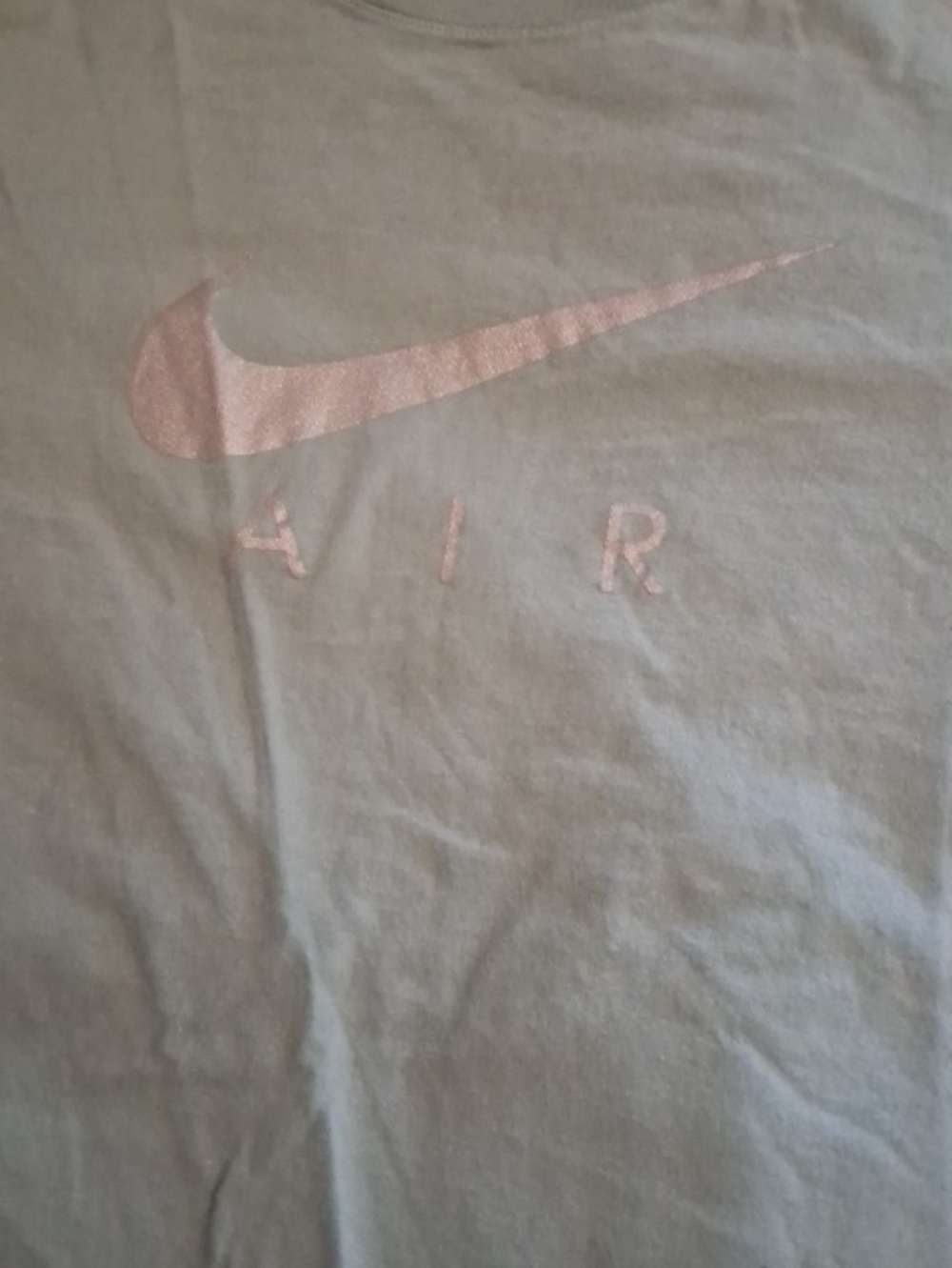 Nike Gray Tee with Silver Metallic Swoosh